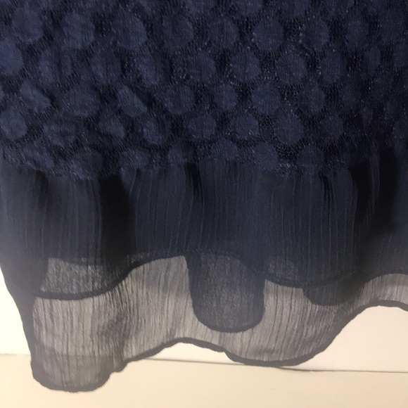 Style & Co. long sleeve size xl blue texture pattern sheer hem top - Picture 8 of 11